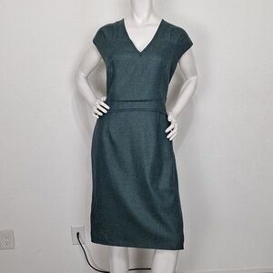 Luca Luca Green Wool Cashmere Blend Careerwear Sheath Dress Size 48= US 16